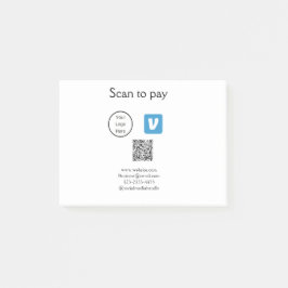 Q R Code venmo scannen, um Logokombination Social Post-it Klebezettel
