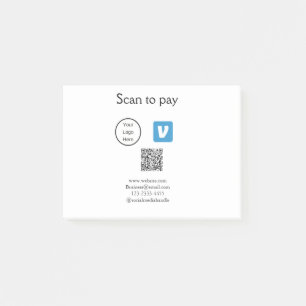 Q R Code venmo scannen, um Logokombination Social  Post-it Klebezettel