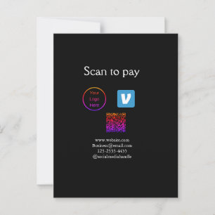 Q R Code venmo scannen, um Logokombination Social  Postkarte