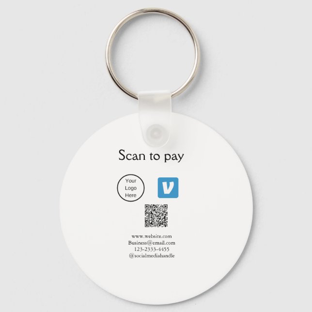 Q R Code venmo scannen, um Logokombination Social  Schlüsselanhänger (Vorderseite)