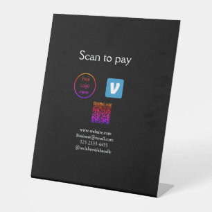 Q R Code venmo scannen, um Logokombination Social  Sockelschild