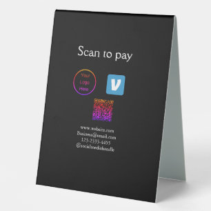 Q R Code venmo scannen, um Logokombination Social  Tischaufsteller