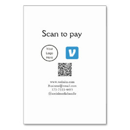 Q R Code venmo scannen, um Logokombination Social  Tischnummer
