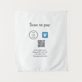 Q R Code venmo scannen, um Logokombination Social  Wandteppich