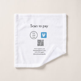 Q R Code venmo scannen, um Logokombination Social  Waschlappen