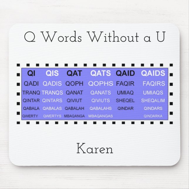 Q Worte ohne U-Gamehelfer Mousepad (Vorne)