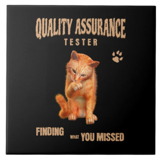 QA Tester Cat Humor Fliese