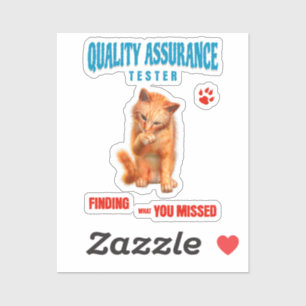 QA Tester Katzen Humor Aufkleber