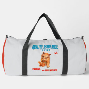 QA Tester Katzen Humor Duffle Bag