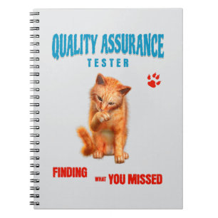 QA Tester Katzen Humor Notizblock