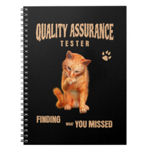 QA Tester Katzen Humor Notizblock