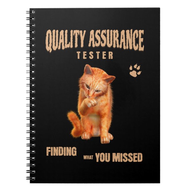 QA Tester Katzen Humor Notizblock (Vorderseite)