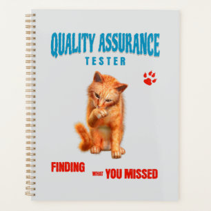 QA Tester Katzen Humor Planer