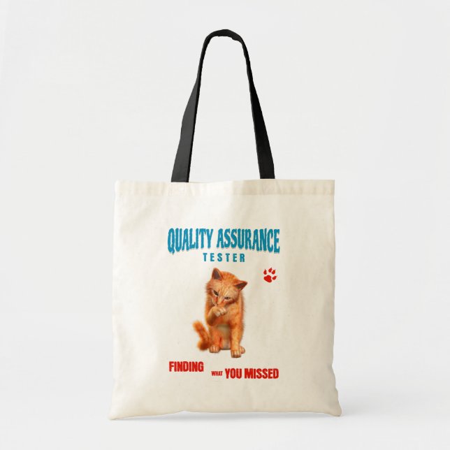 QA Tester Katzen Humor Tragetasche (Vorne)