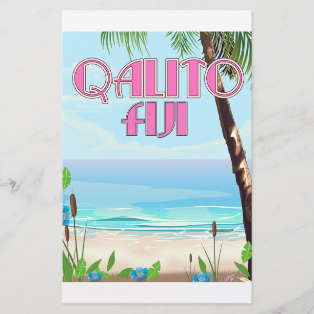 Qalito Fiji Reiseplakat Briefpapier (Vorderseite)