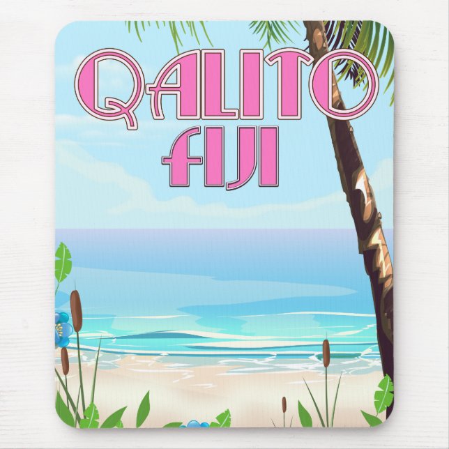 Qalito Fiji Reiseplakat Mousepad (Vorne)