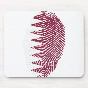 Qatar Flag Fingerprint Country Pride Identity Mousepad