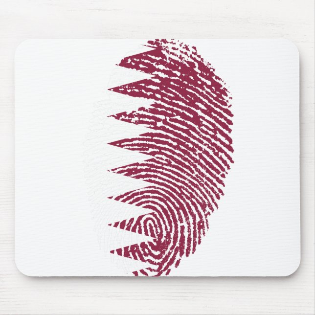 Qatar Flag Fingerprint Country Pride Identity Mousepad (Vorne)