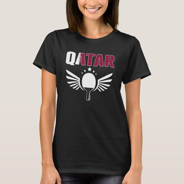 Qatar Ping Pong  Proud Qatari Table Tennis Support T-Shirt (Vorderseite)