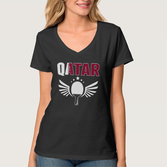 Qatar Ping Pong  Proud Qatari Table Tennis Support T-Shirt (Vorderseite)