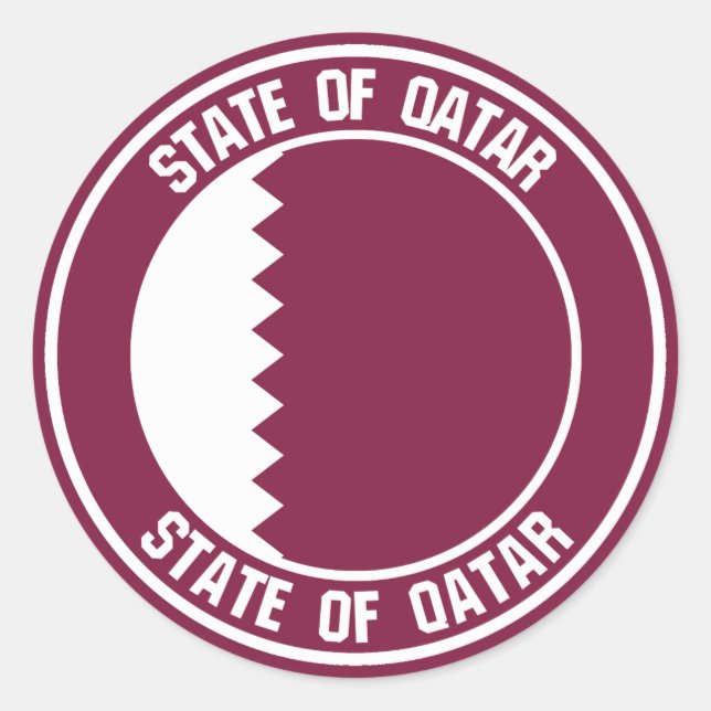 Qatar Round Emblem Runder Aufkleber (Vorderseite)