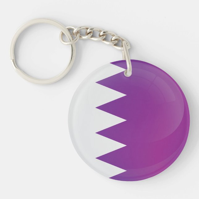 Qatar Round Icon Flag Schlüsselanhänger (Vorderseite)
