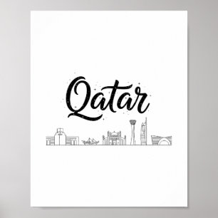 Qatar-Skyline-Reise-Urlaub-Outfits  Poster