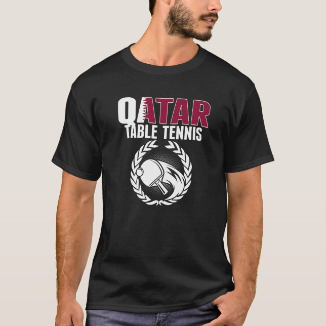 Qatar Table Tennis  Qatari Ping Pong Supporter Spo T-Shirt (Vorderseite)