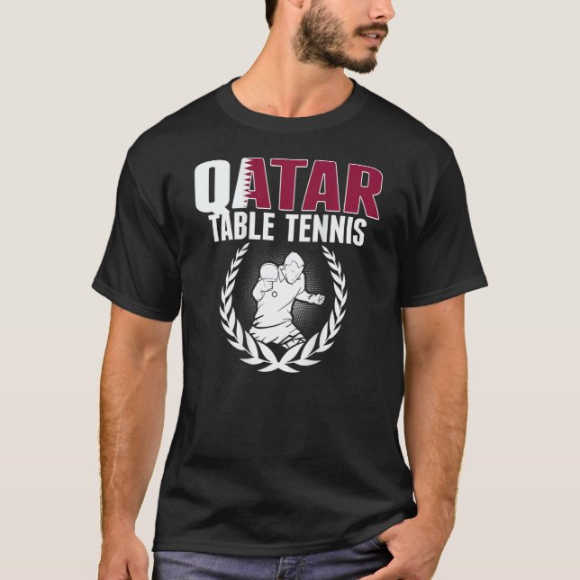 Qatar Table Tennis   Qatari Ping Pong Team Support T-Shirt (Vorderseite)