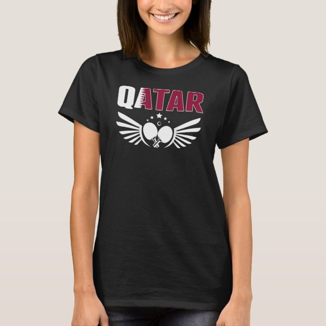 Qatar Table Tennis   Support Qatari Ping Pong Team T-Shirt (Vorderseite)