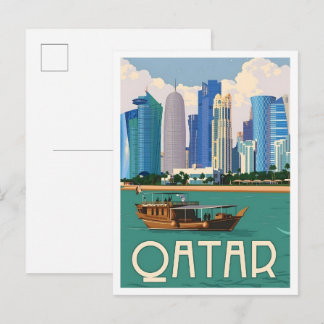 Qatar Vintage Travel  Postkarte