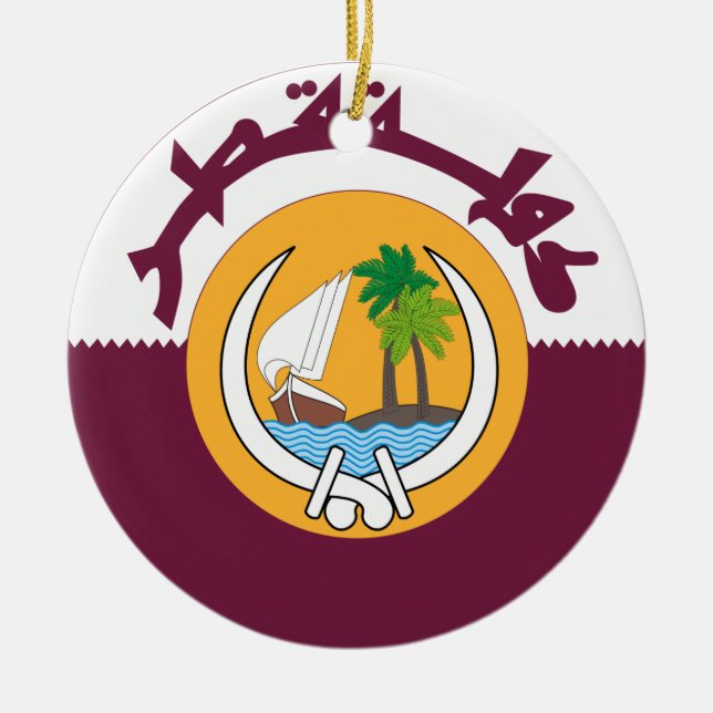 Qatar-Wappen Keramikornament (Vorne)