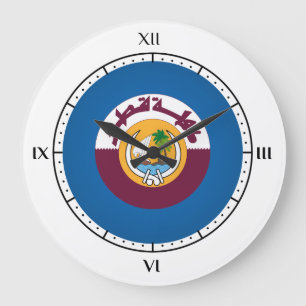 Qatari Wappen Große Wanduhr