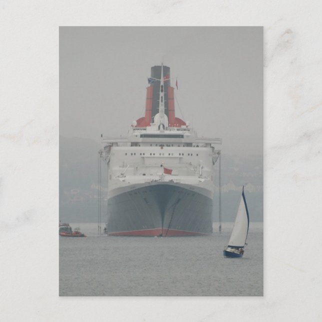 QE2 on the River Forth Postkarte (Vorderseite)