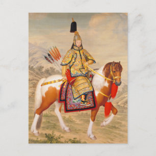 Qianlong-Kaiser in zeremonieller Rüstung auf einem Postkarte
