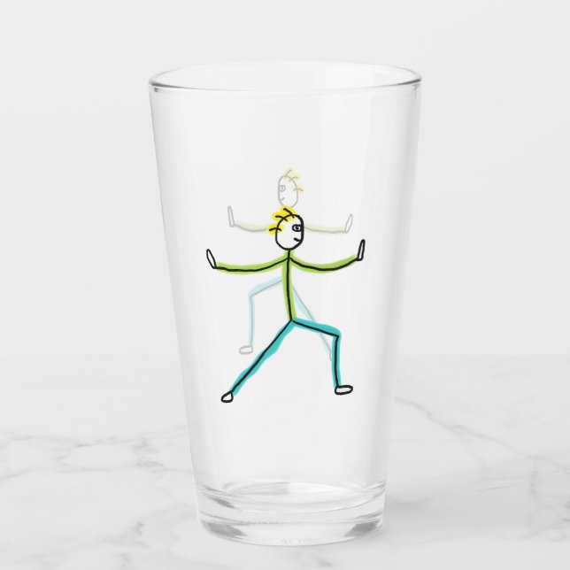 Qigong Stickman Glas (Vorderseite)