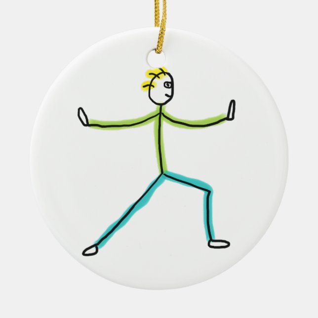 Qigong Stickman Keramik Ornament (Vorne)