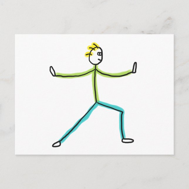 Qigong Stickman Postkarte (Vorderseite)