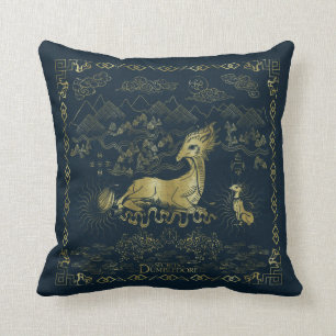 Qilin an der Erholung Golden Tapestes Kissen