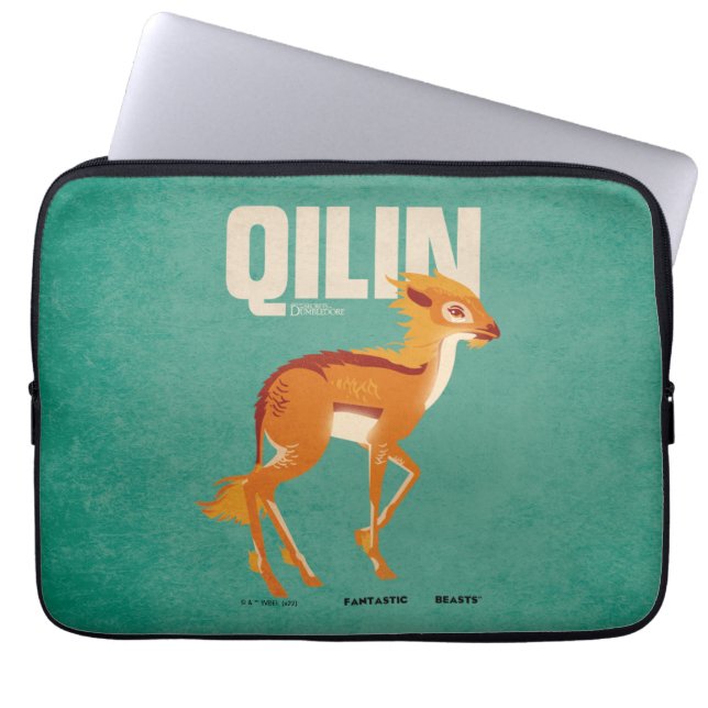 Qilin Vintag Graphic Laptopschutzhülle (Vorderseite)