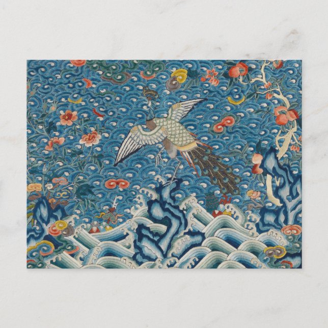 Qing-Dynastie-Rank-Abzeichen für Peacock Postkarte (Vorderseite)