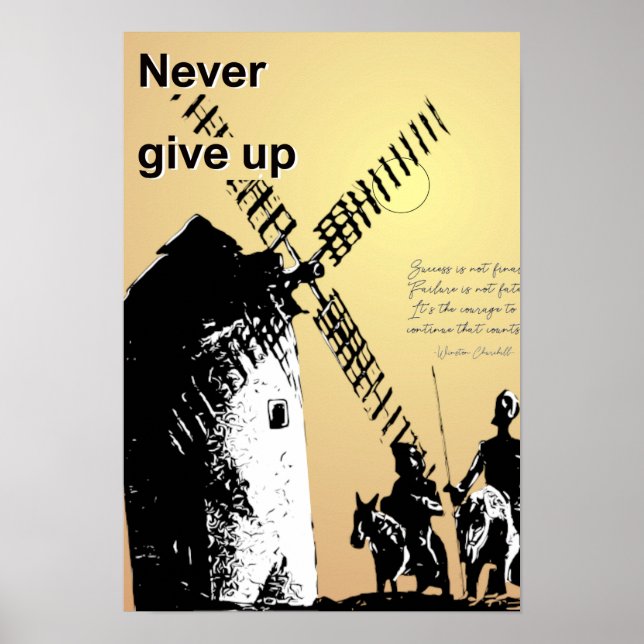 Qixote-Zitat-Ausdauerplakat Poster (Vorne)
