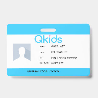 QKids ESL Lehrer ID Ausweis