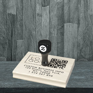 QN-Code und Adresse für benutzerdefinierte Geschäf Gummistempel