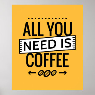 Qoutes alle benötigen Kaffee Poster