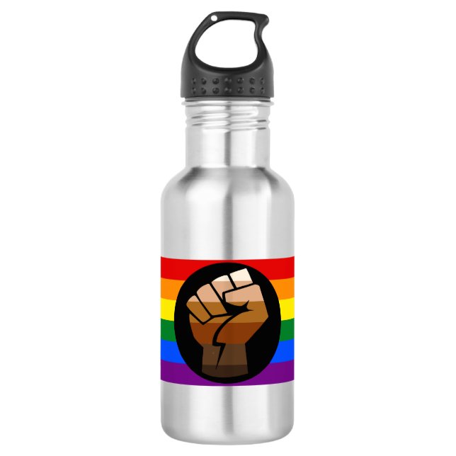 QPOC Pride Edelstahlflasche (Vorderseite)