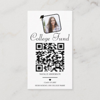 QR-Abschluss für Schwarz-weiße Uni Begleitkarte