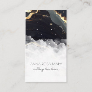 *~* QR Agate Black Gold Marmor Glam Luxe AP66 Visitenkarte