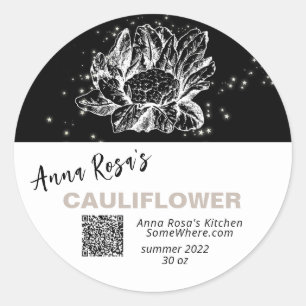 *~* QR AP30 CAULIFLOWER DEHYDRATED CANNING FREEZE RUNDER AUFKLEBER