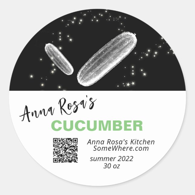 *~* QR AP30 CUCUMBER - DEHYDRATED CANNING FREEZE RUNDER AUFKLEBER (Vorderseite)